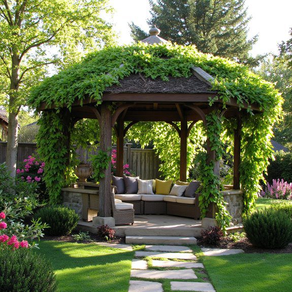 charming ivy covered outdoor retreat