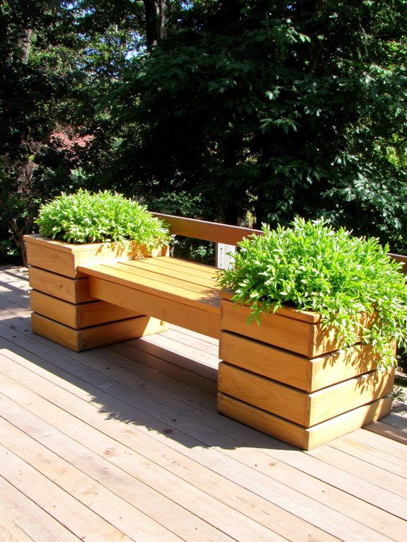 comfortable planter bench design