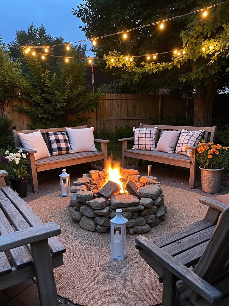 cozy rustic bonfire retreat