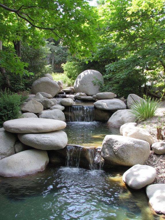 peaceful corner pond oasis