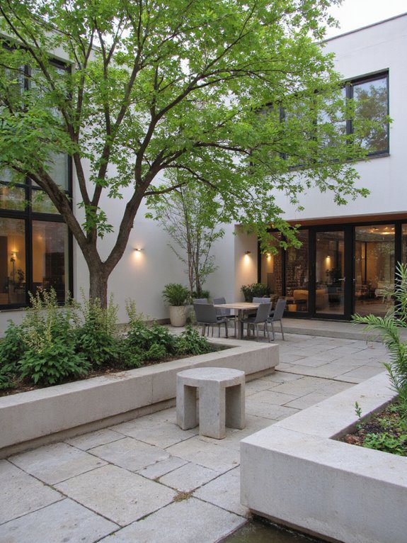 balanced courtyard design elements