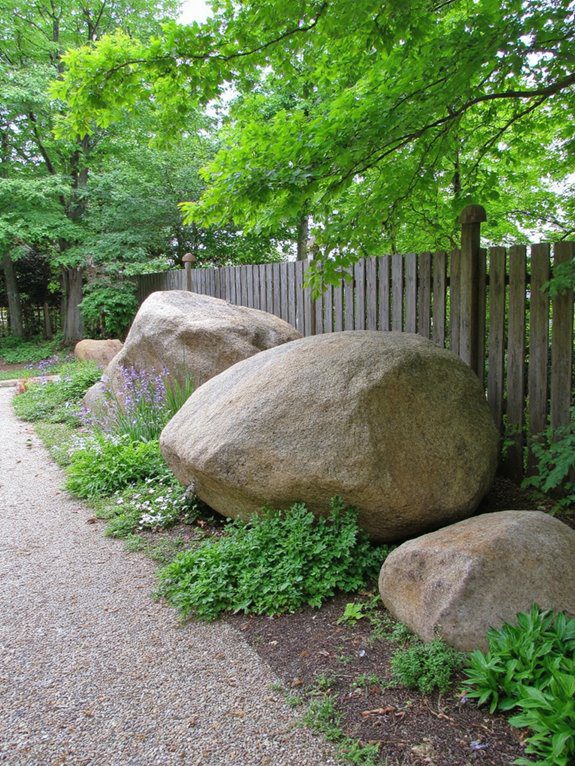 boulders enhance garden aesthetics