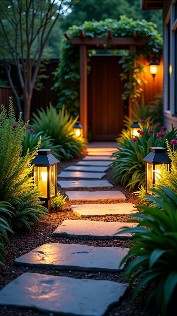 brightly lit side yard