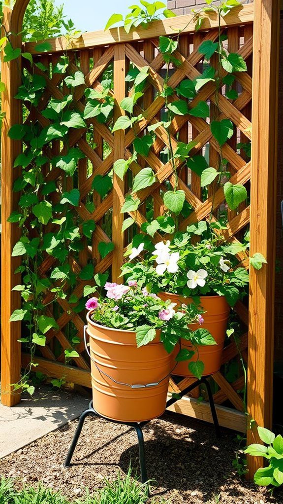 bucket stand and trellis