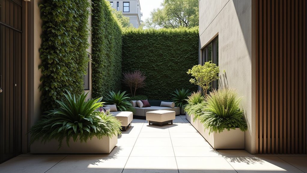 chic narrow courtyard designs