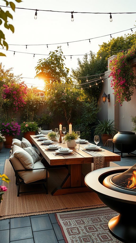 cozy outdoor dining setup