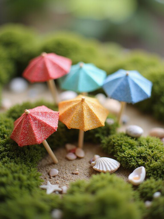 craft miniature beach umbrellas