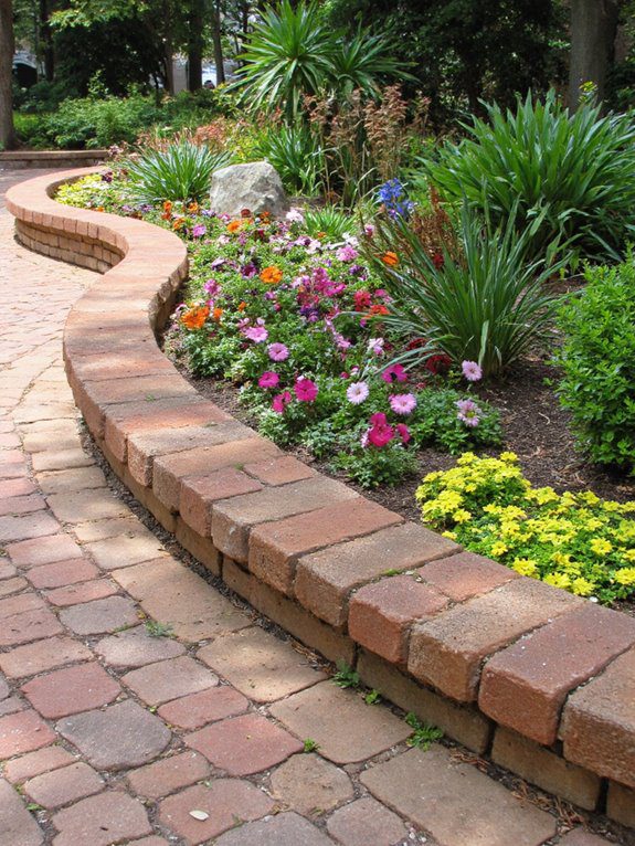 curved brick garden borders