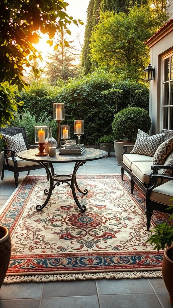 elegant outdoor rug decor