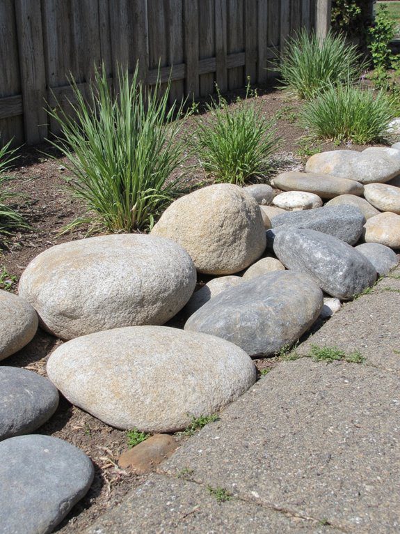 enhance garden with river rocks