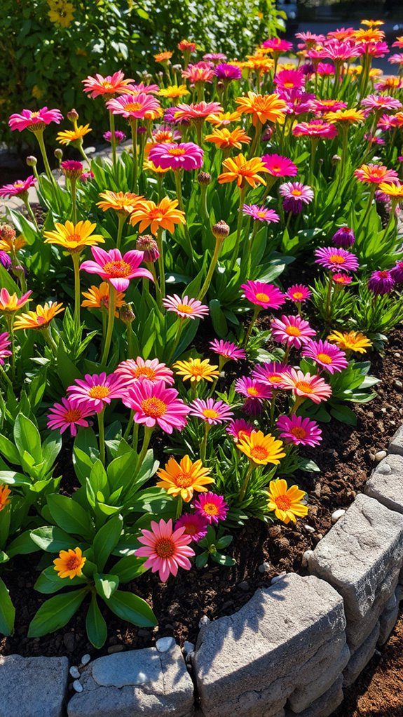 flower bed with borders