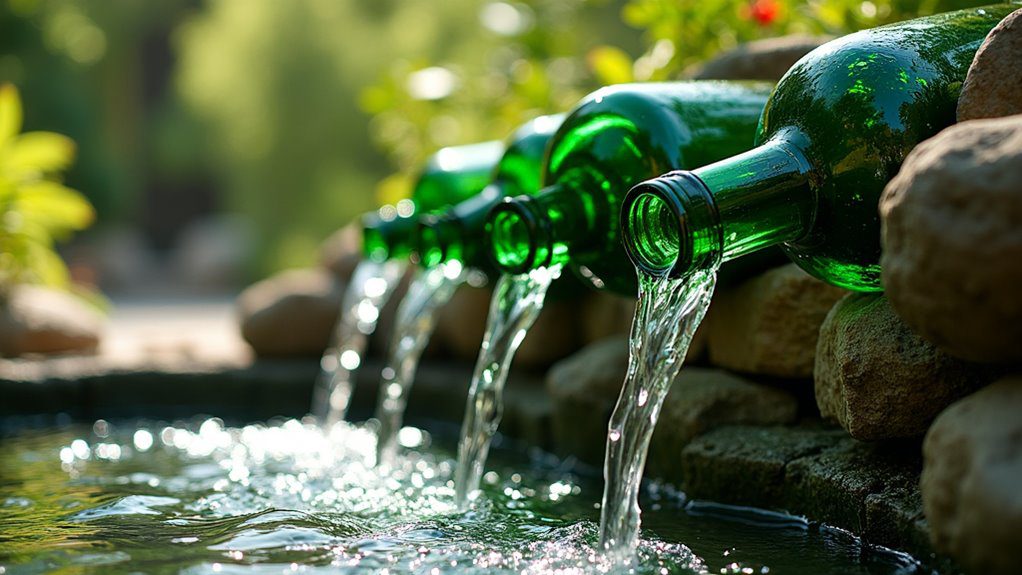 flowing cascade of wine