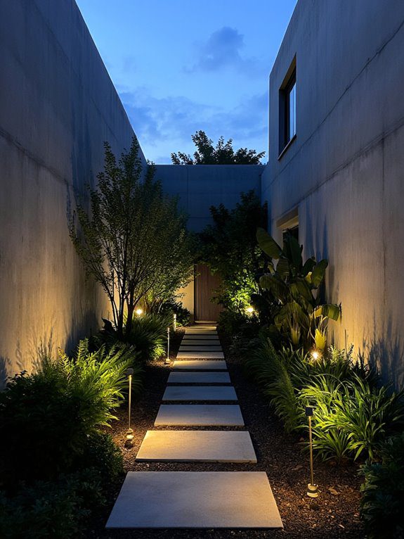 inviting courtyard outdoor lighting