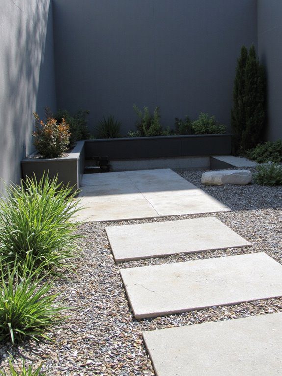 layered hardscaping for courtyards