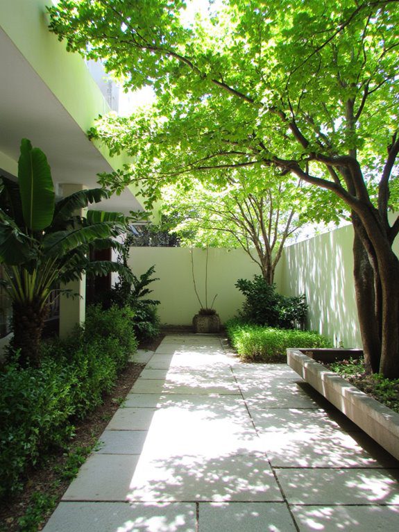 lush courtyard leaf canopy