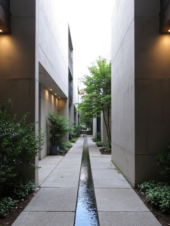 mirrors enhance courtyard openness
