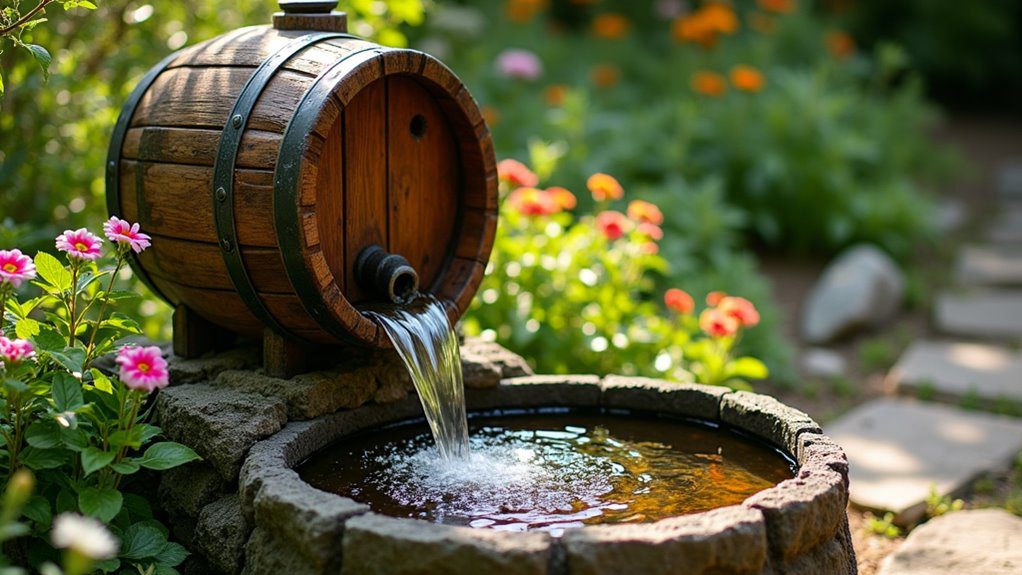 natural rustic water feature