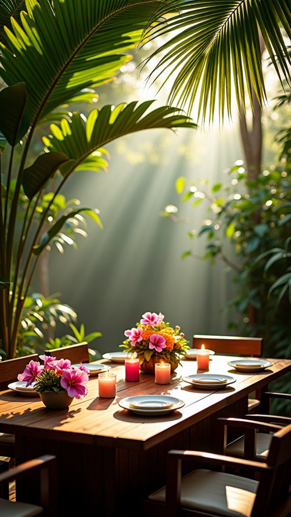 nature immersed dining area