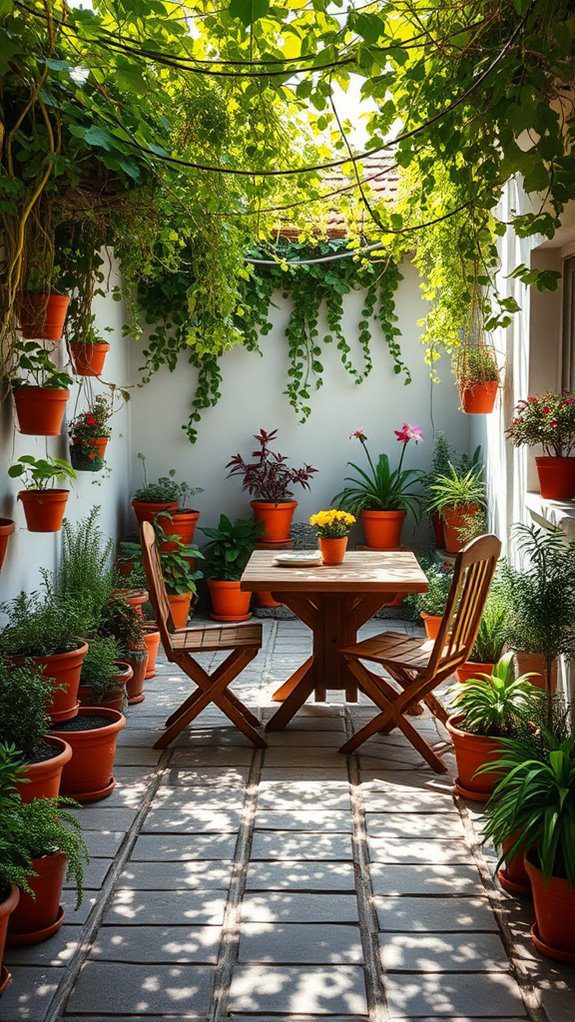 potted plants on patio