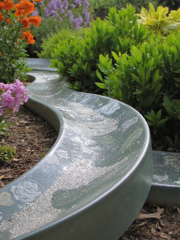recycled glass garden edging
