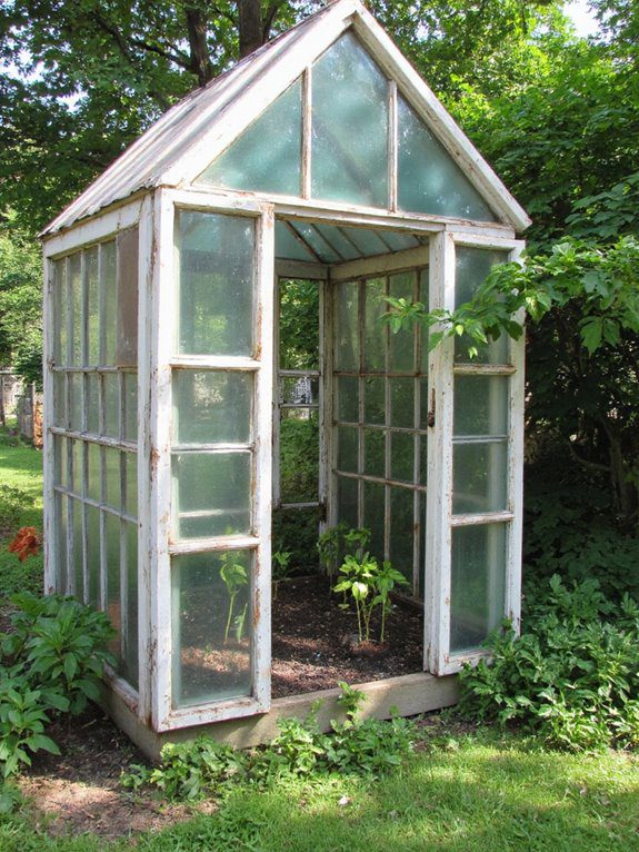 recycled windows create greenhouse