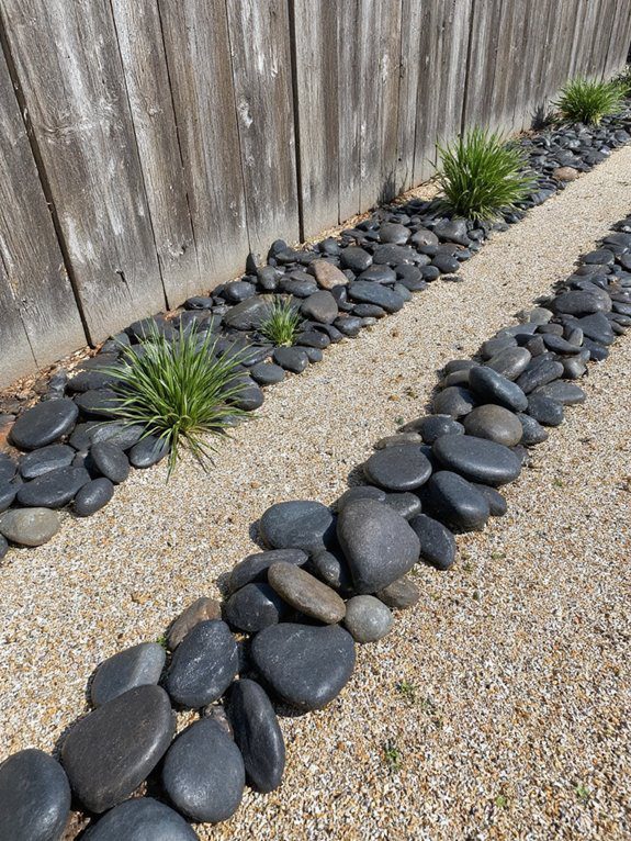 rock and gravel layout
