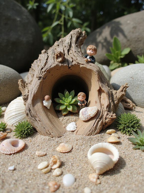 rustic driftwood fairy garden