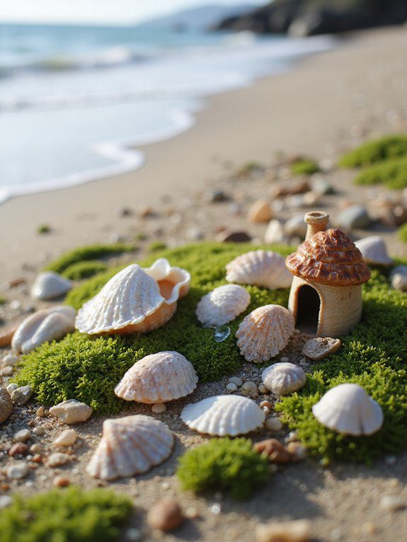 seashells enhance fairy gardens