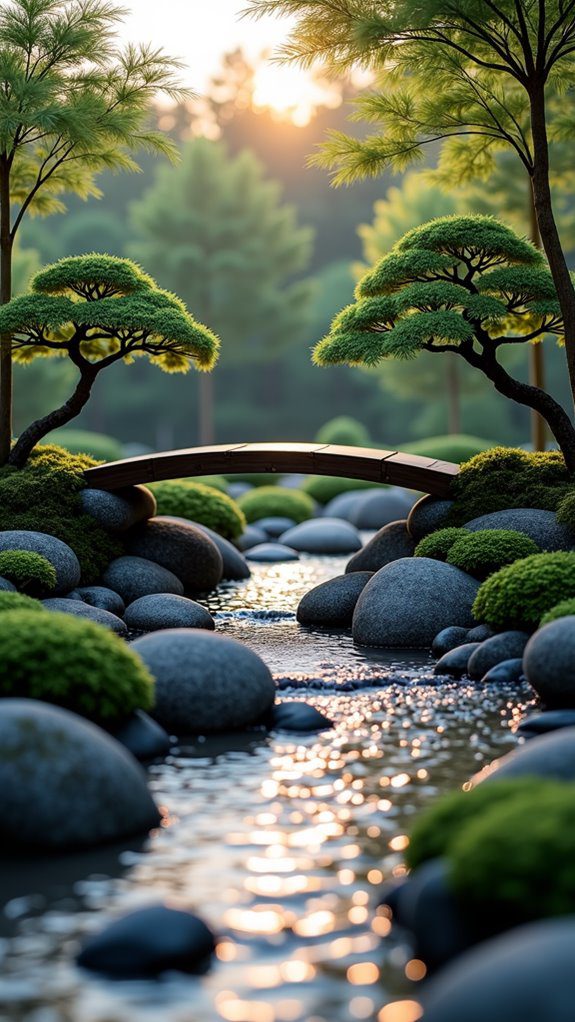 serene garden water features