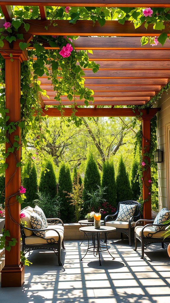 shaded outdoor relaxation space
