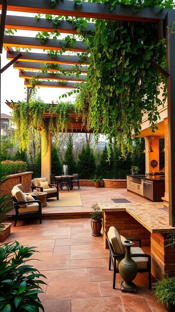 staggered outdoor living spaces
