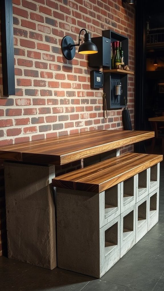 stylish metal and wood