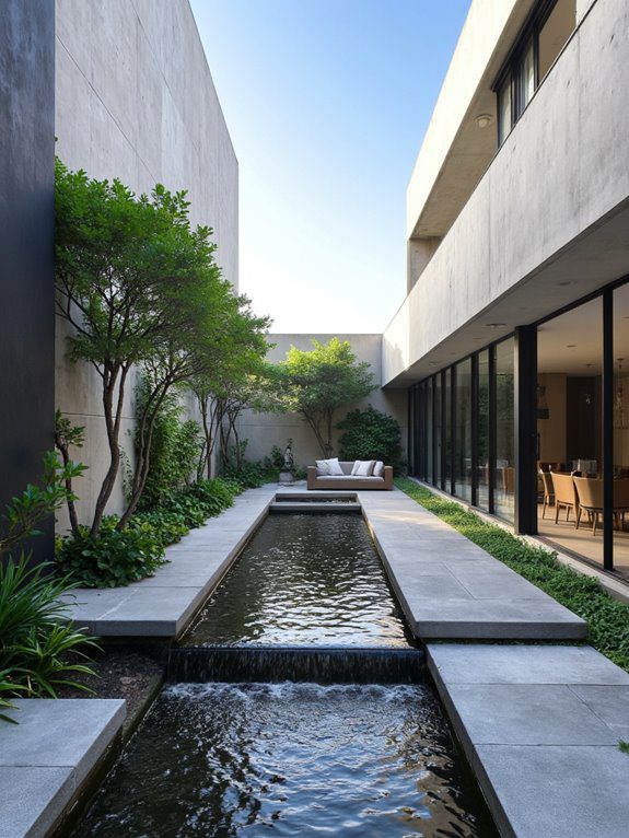 tranquil courtyard water feature