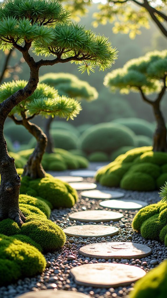 tranquil miniature tree garden
