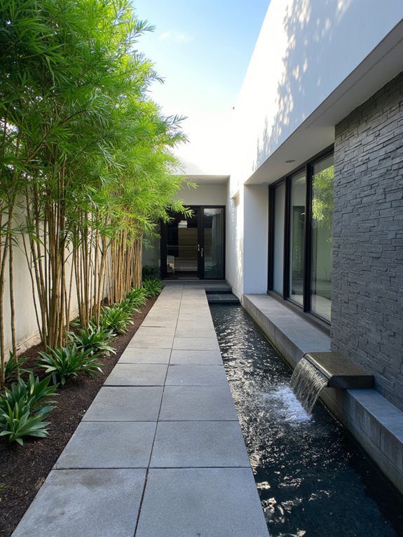 tranquil narrow courtyard oasis