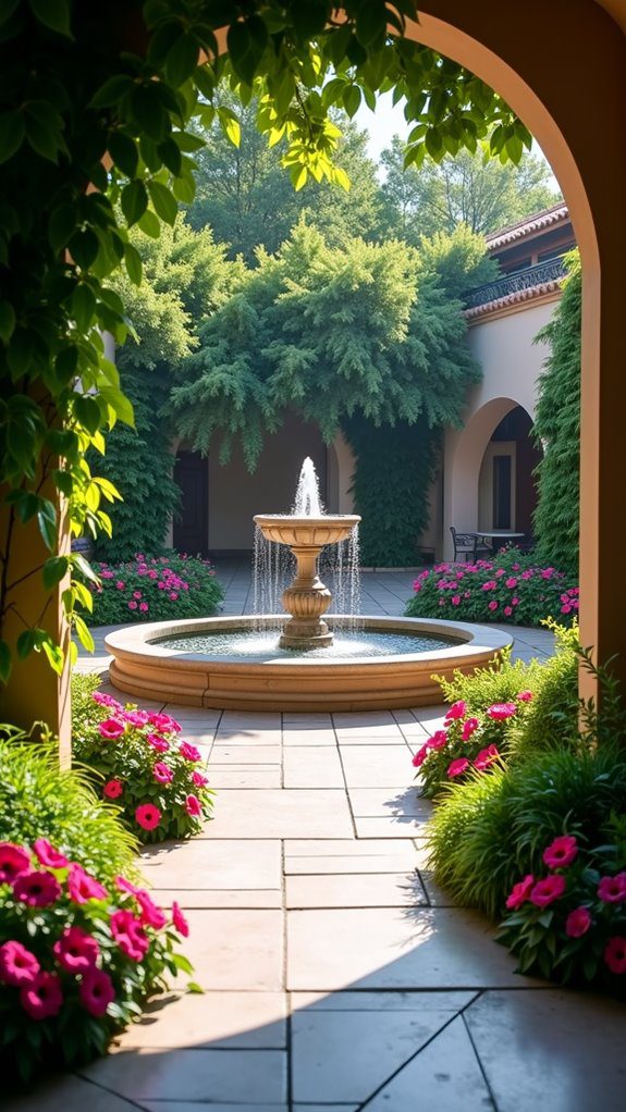 tranquil outdoor water feature
