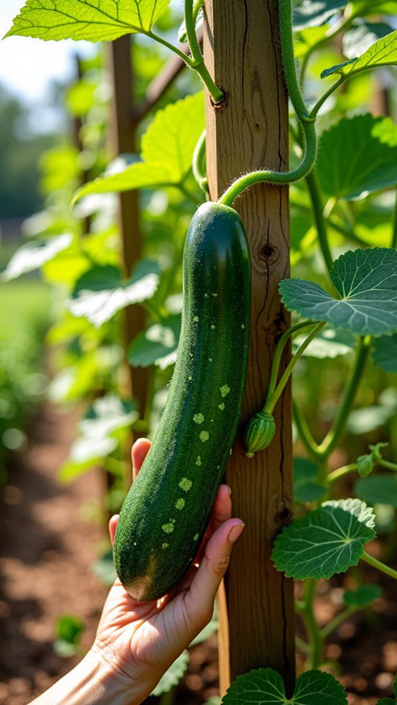 trellised cucumber care tips