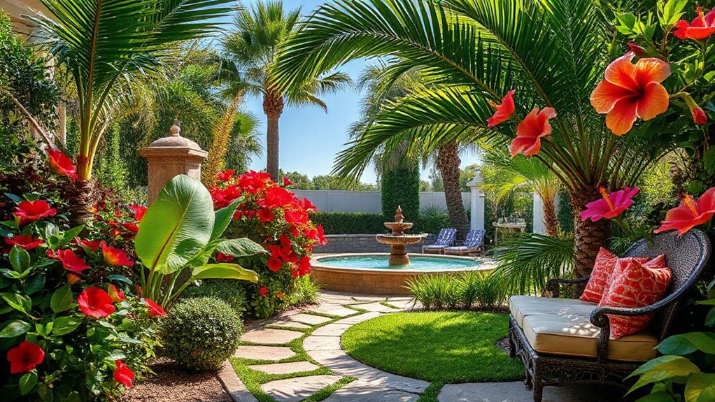 tropical backyard garden inspiration