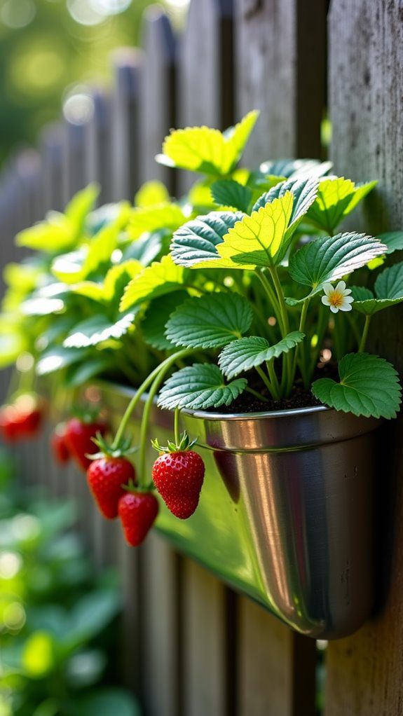 vertical garden using gutters