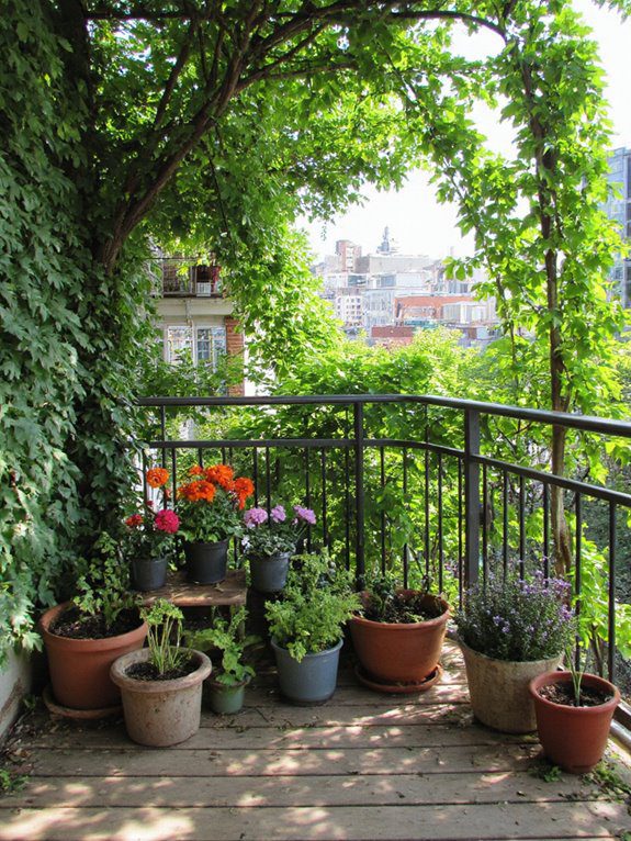 vertical gardening on railings