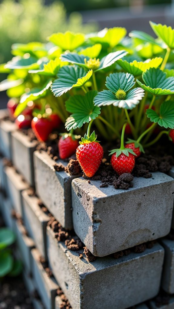 vertical gardening with blocks