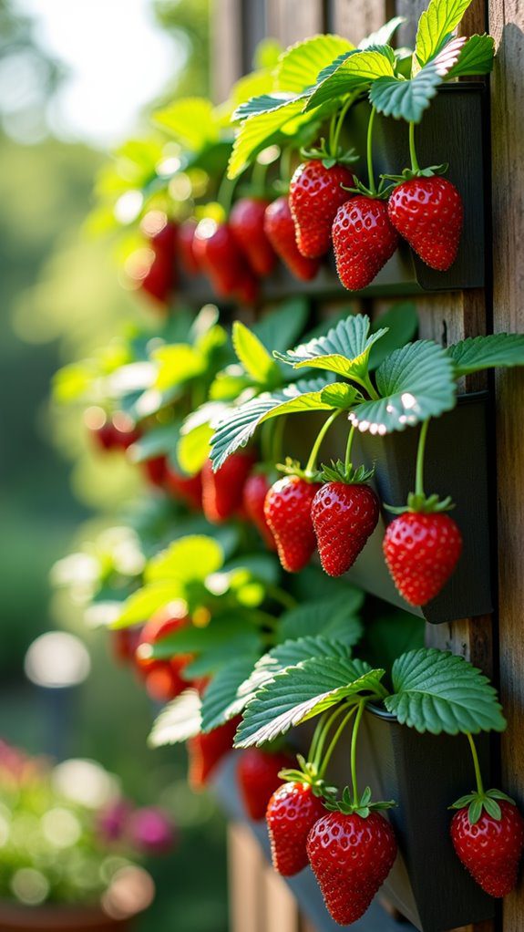 vertical strawberry growing method