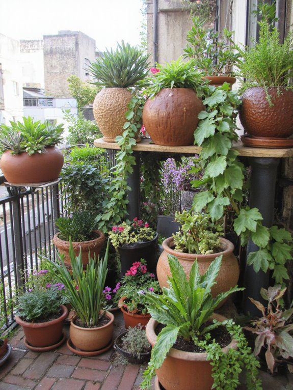 vibrant artistic planter displays