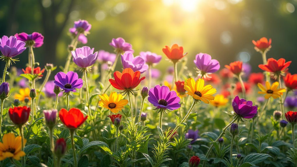 vibrant flowers in bloom