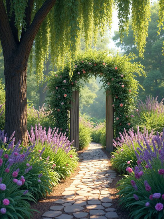 vibrant spring garden tapestry