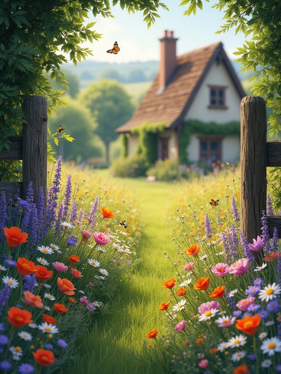 vibrant wildflower garden paradise