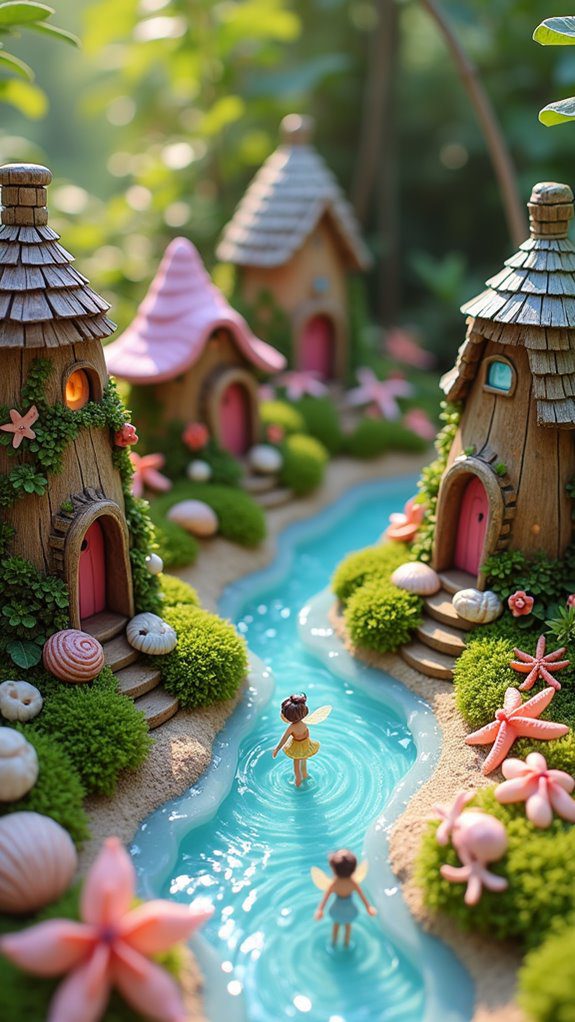 whimsical seaside fairy village