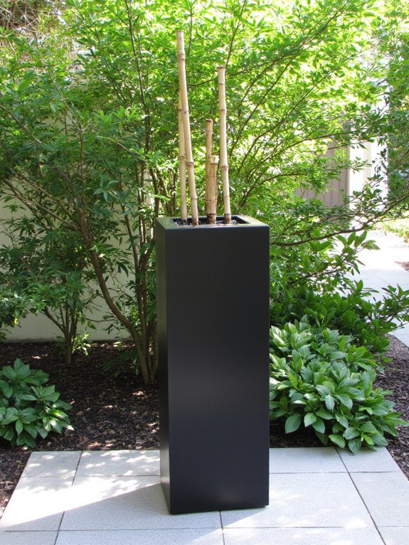 bamboo fountain in planter