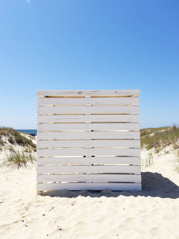 beach inspired whitewashed shed