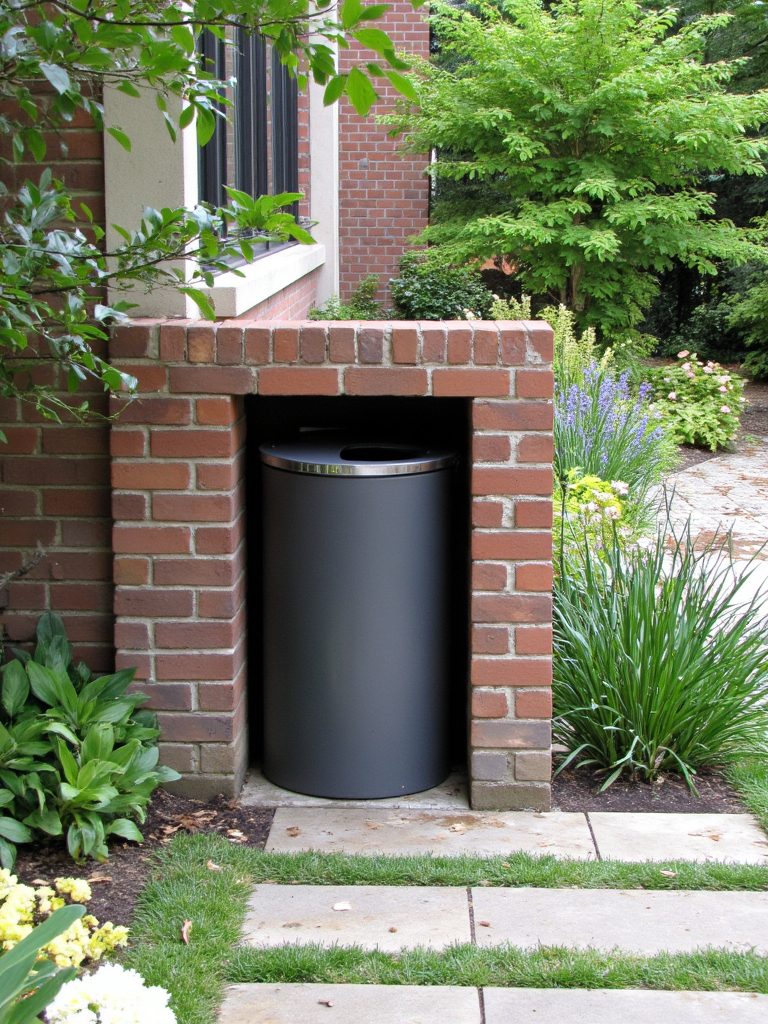 charming hidden trash storage